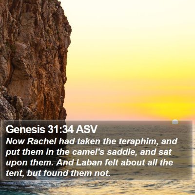 Genesis 31:34 ASV Bible Verse Image
