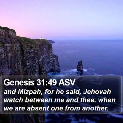 Genesis 31:49 ASV Bible Verse Image