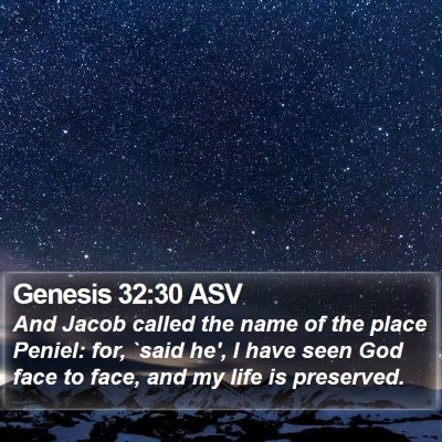 Genesis 32:30 ASV Bible Verse Image