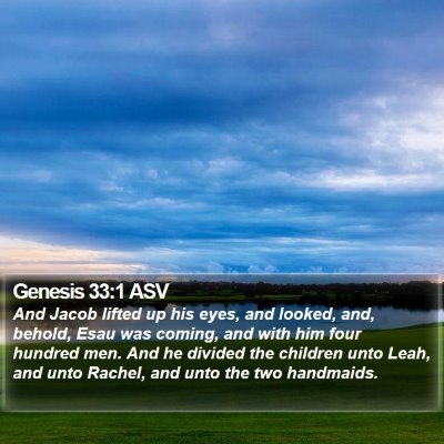 Genesis 33:1 ASV Bible Verse Image