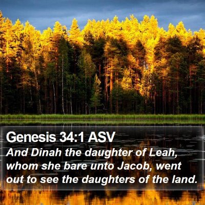 Genesis 34:1 ASV Bible Verse Image