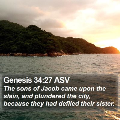 Genesis 34:27 ASV Bible Verse Image