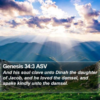 Genesis 34:3 ASV Bible Verse Image