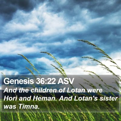 Genesis 36:22 ASV Bible Verse Image