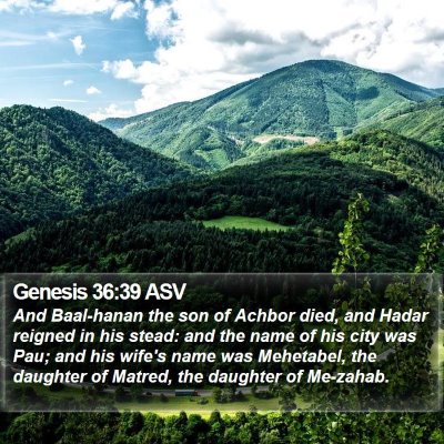 Genesis 36:39 ASV Bible Verse Image