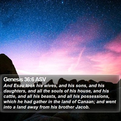 Genesis 36:6 ASV Bible Verse Image