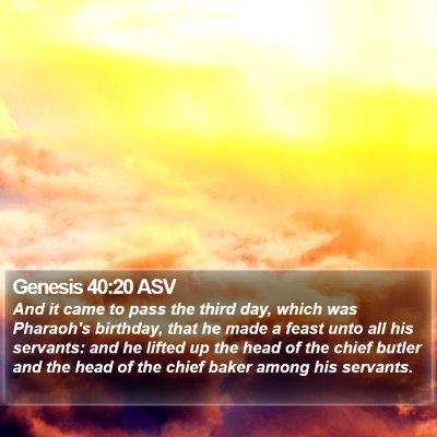 Genesis 40:20 ASV Bible Verse Image