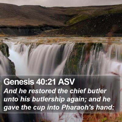 Genesis 40:21 ASV Bible Verse Image