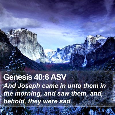 Genesis 40:6 ASV Bible Verse Image