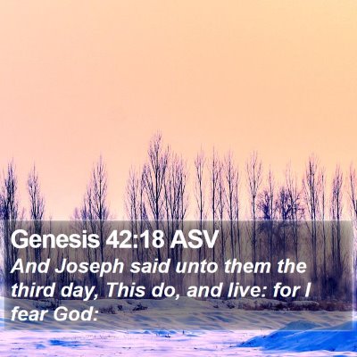 Genesis 42:18 ASV Bible Verse Image