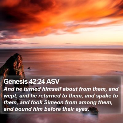 Genesis 42:24 ASV Bible Verse Image