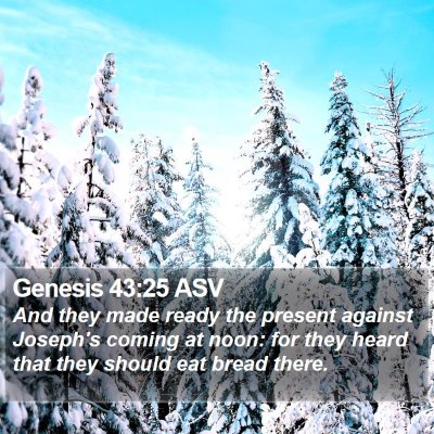 Genesis 43:25 ASV Bible Verse Image