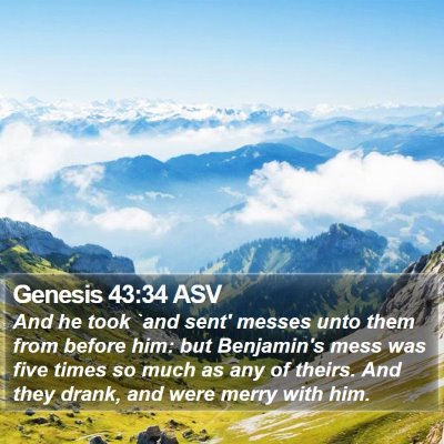 Genesis 43:34 ASV Bible Verse Image