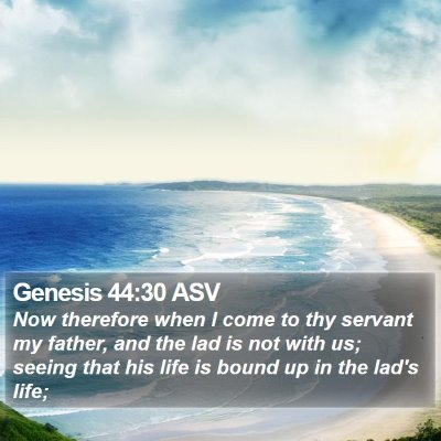 Genesis 44:30 ASV Bible Verse Image