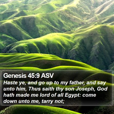 Genesis 45:9 ASV Bible Verse Image