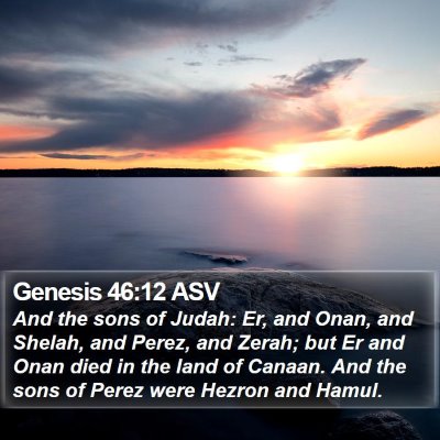 Genesis 46:12 ASV Bible Verse Image
