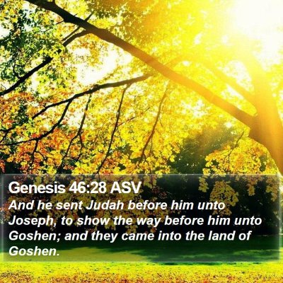 Genesis 46:28 ASV Bible Verse Image