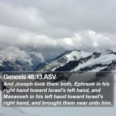 Genesis 48:13 ASV Bible Verse Image