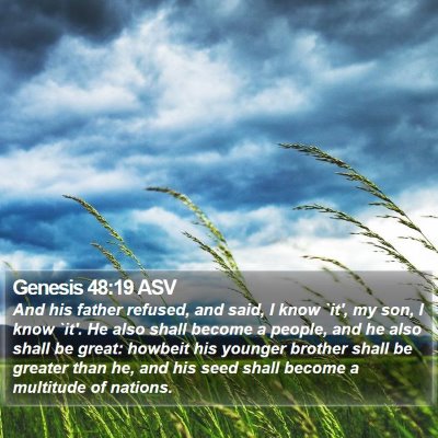 Genesis 48:19 ASV Bible Verse Image