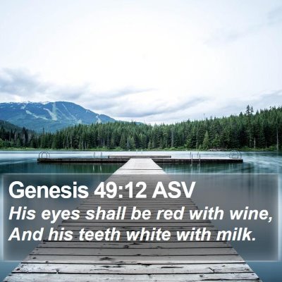 Genesis 49:12 ASV Bible Verse Image
