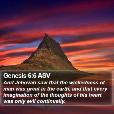 Genesis 6:5 ASV Bible Verse Image