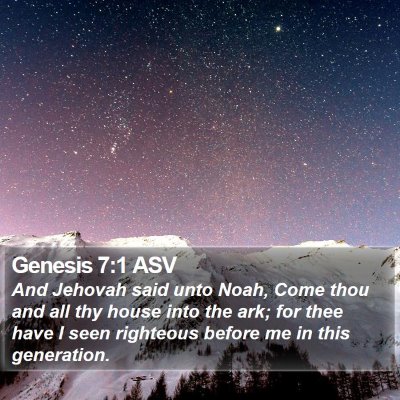Genesis 7:1 ASV Bible Verse Image