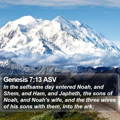 Genesis 7:13 ASV Bible Verse Image
