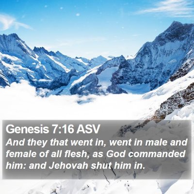 Genesis 7:16 ASV Bible Verse Image