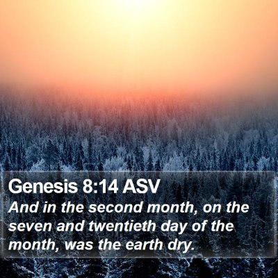Genesis 8:14 ASV Bible Verse Image