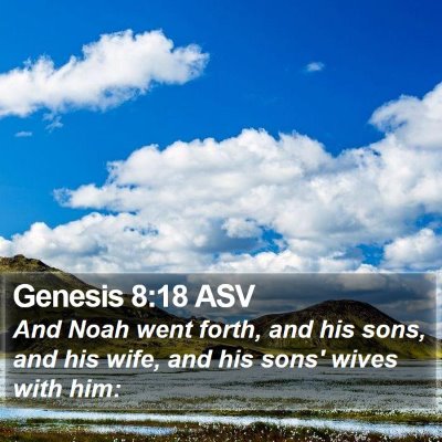 Genesis 8:18 ASV Bible Verse Image
