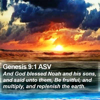 Genesis 9:1 ASV Bible Verse Image