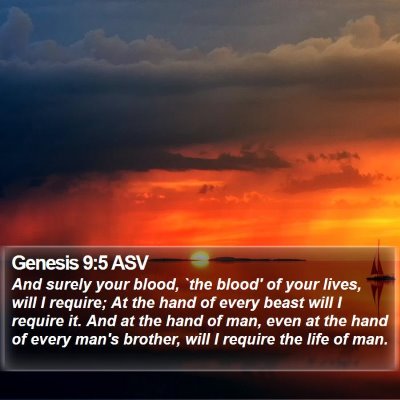 Genesis 9:5 ASV Bible Verse Image