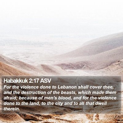 Habakkuk 2:17 ASV Bible Verse Image