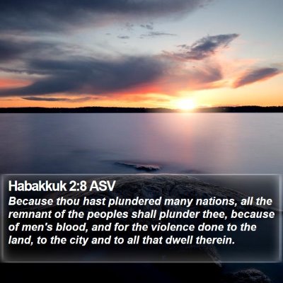 Habakkuk 2:8 ASV Bible Verse Image