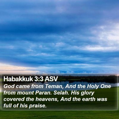 Habakkuk 3:3 ASV Bible Verse Image