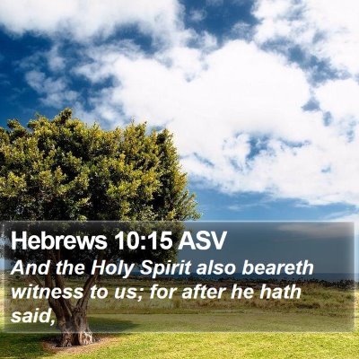 Hebrews 10:15 ASV Bible Verse Image