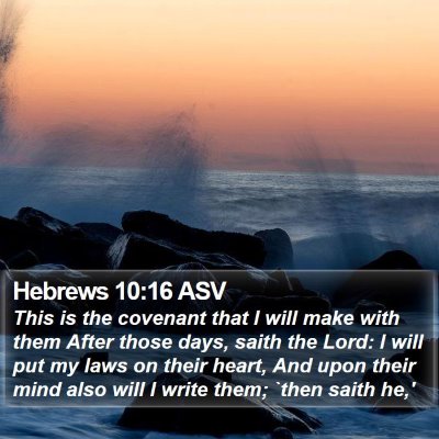Hebrews 10:16 ASV Bible Verse Image