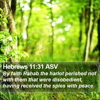 Hebrews 11:31 ASV Bible Verse Image