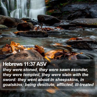 Hebrews 11:37 ASV Bible Verse Image