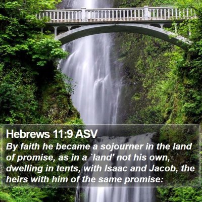 Hebrews 11:9 ASV Bible Verse Image