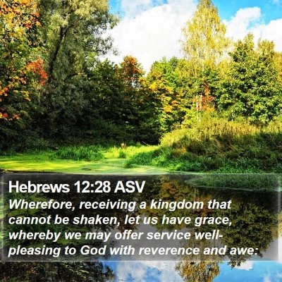 Hebrews 12:28 ASV Bible Verse Image