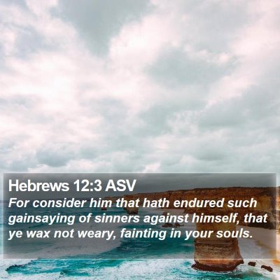 Hebrews 12:3 ASV Bible Verse Image