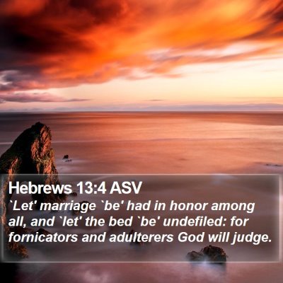 Hebrews 13:4 ASV Bible Verse Image