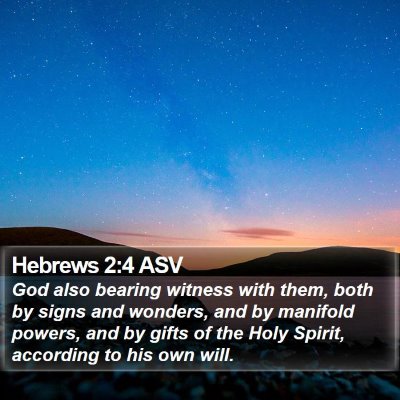 Hebrews 2:4 ASV Bible Verse Image