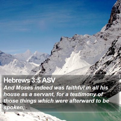 Hebrews 3:5 ASV Bible Verse Image