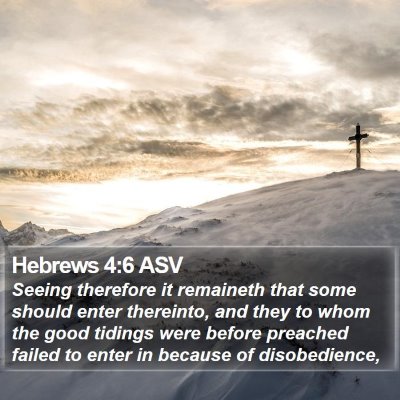 Hebrews 4:6 ASV Bible Verse Image
