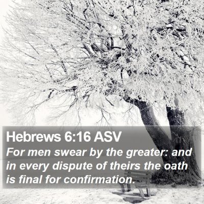 Hebrews 6:16 ASV Bible Verse Image