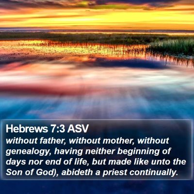 Hebrews 7:3 ASV Bible Verse Image