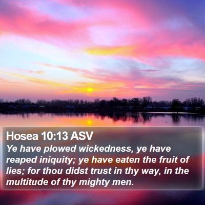 Hosea 10:13 ASV Bible Verse Image