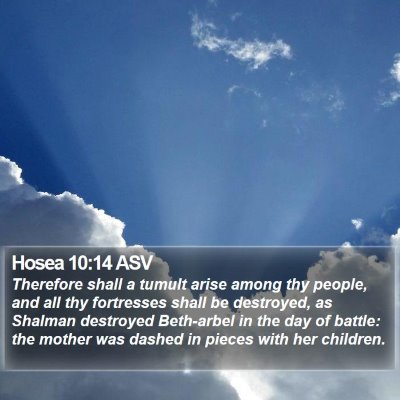 Hosea 10:14 ASV Bible Verse Image